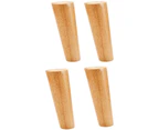 4pcs 15cm Wooden Table Legs, Wooden Feet, Furniture Feet, Sofa Feet With Mounting Plates & Screws For Cabinet