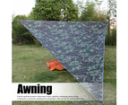 Super Large Sunscreen Camping Awning Portable Windproof   Triangle Canopy Outdoor Floor Mat(Jungle Camouflage 5*5*5M)