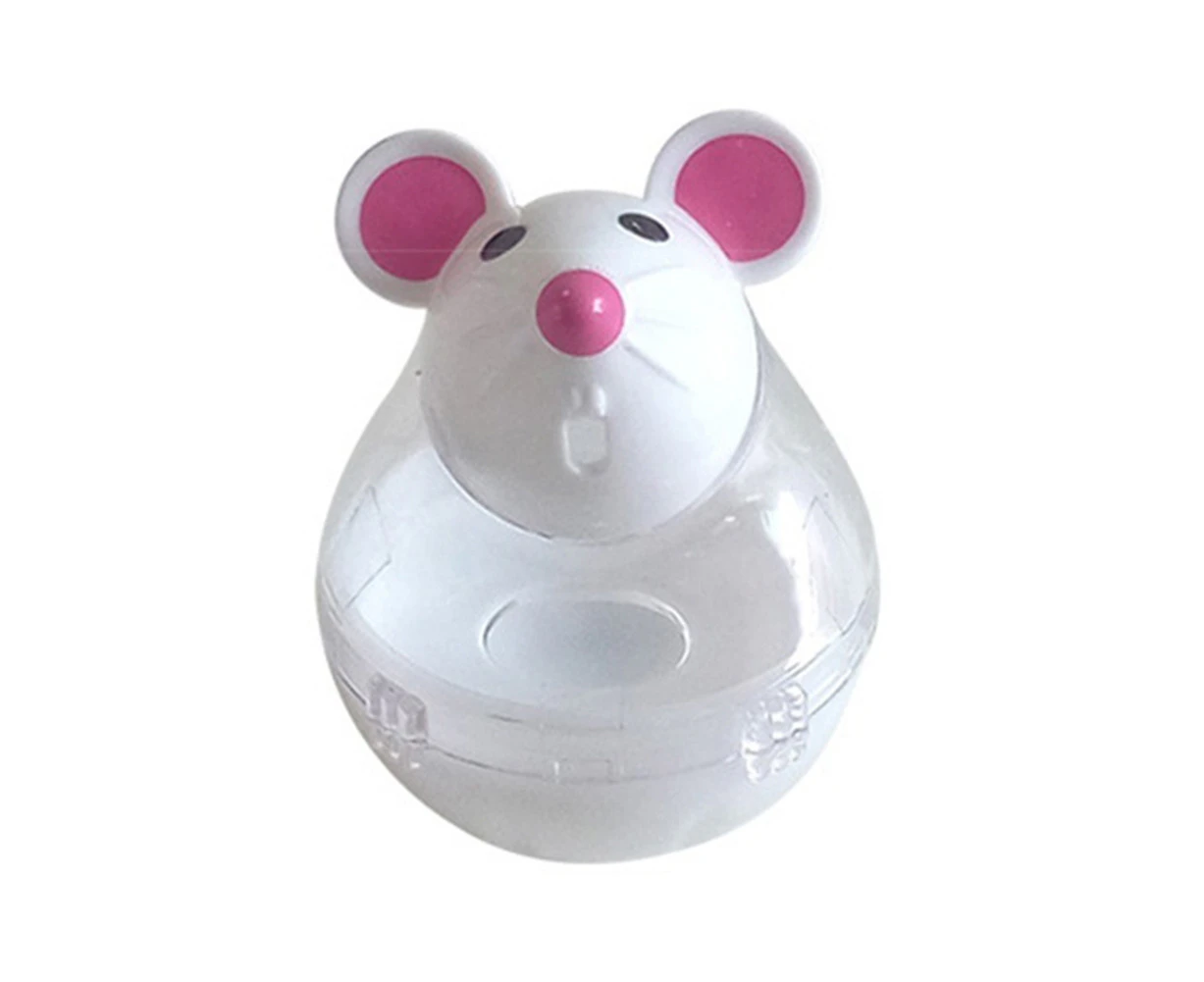 Kbu Pet Cat Kitten Mouse Shape Treat Holder Food Storage Dispenser Chew Play Toy-Beige - Beige