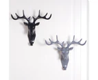 Mbg Antler Hook Deer Head Key Holder Hanger Living Room Wall Decorative Ornament-White - White