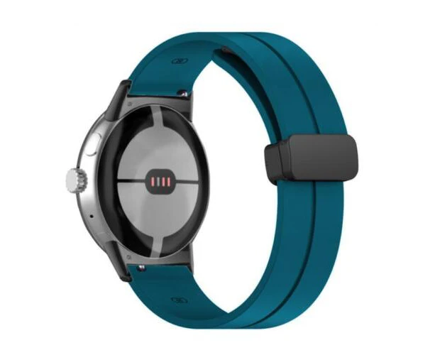 Women Men Silicone Sport Band Adjustable Magnetic Buckle Replacement Strap for Google Pixel Watch ( Green)