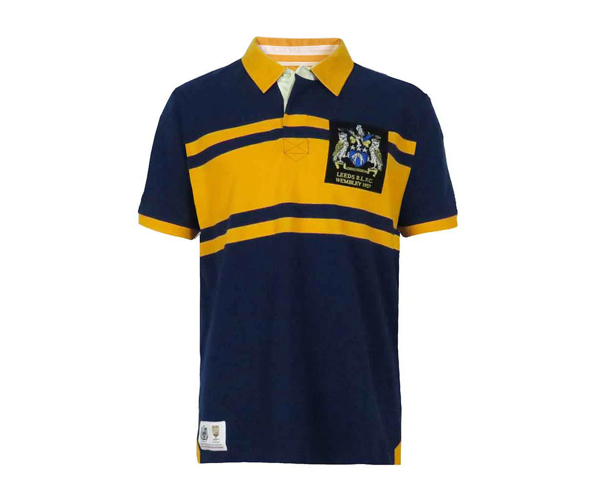 Leeds Rugby League Shirt 1957 Heritage Polo - Navy