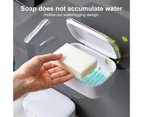 Wall-mounted Soap Box Punch-free Plastic Keep Drying Two Layers Soap Holder for Home - White