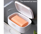 Wall-mounted Soap Box Punch-free Plastic Keep Drying Two Layers Soap Holder for Home - White