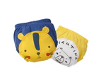 Dadawen 2Pcs Baby Cotton Training Pants Toddler Potty Underwear for Baby 6M-15M-Blue+Yellow