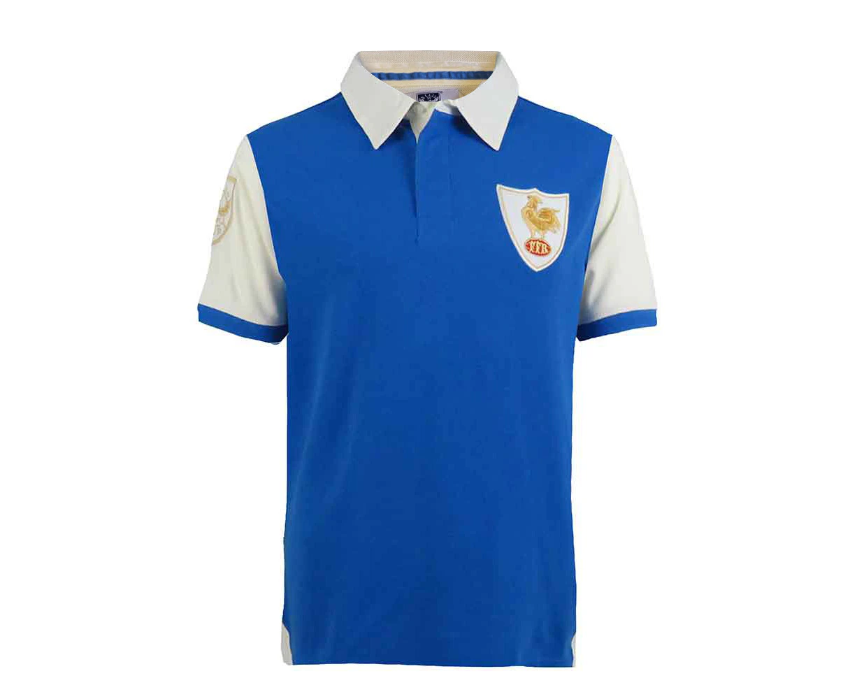 Retro France Rugby Shirt Polo Maillot de Rugby France - Blue