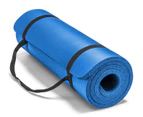 NBR Yoga Mat 15mm Thick Pad Nonslip Exercise Fitness Pilate Gym Durable Blue