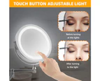 Feelglad Wall Mounted Vanity Mirror, 10X Magnifying Mirror, Double Sided Mirror with LED Light, 360° Rotatable Vanity Mirror, 7 Inch