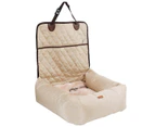 Luxury Dog Travel Car Seat Bed - Brown