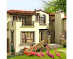 2Pcs Plastic Simulation Garden Decoration Flamingo Head-Up Models