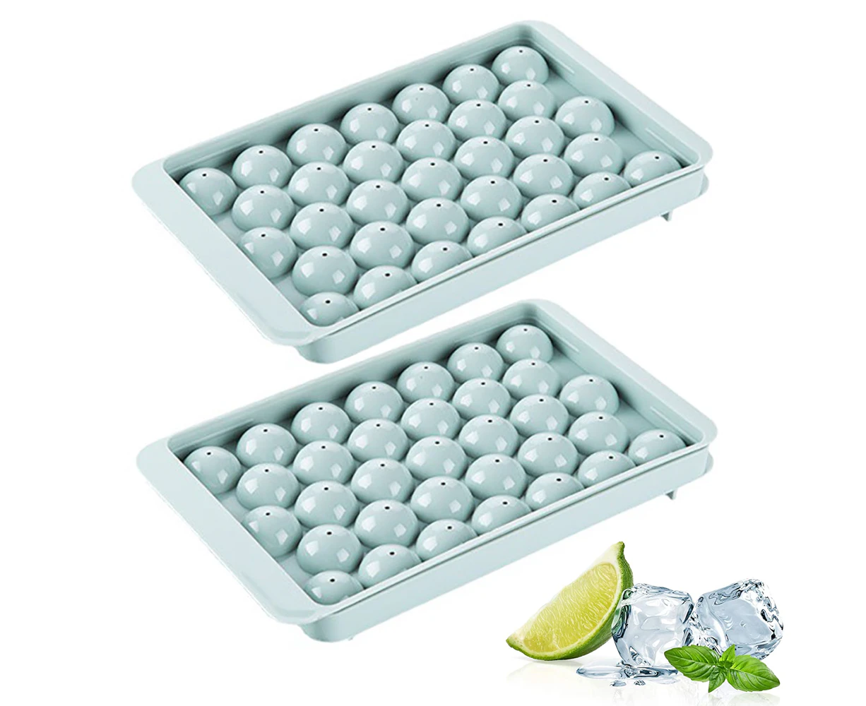 Ice Cube Tray 2-Pack Of 24 Ice Cubes, Bpa Free, Stackable, Durable And Dishwasher Safe Ice Cube Moulds - Sky Blue