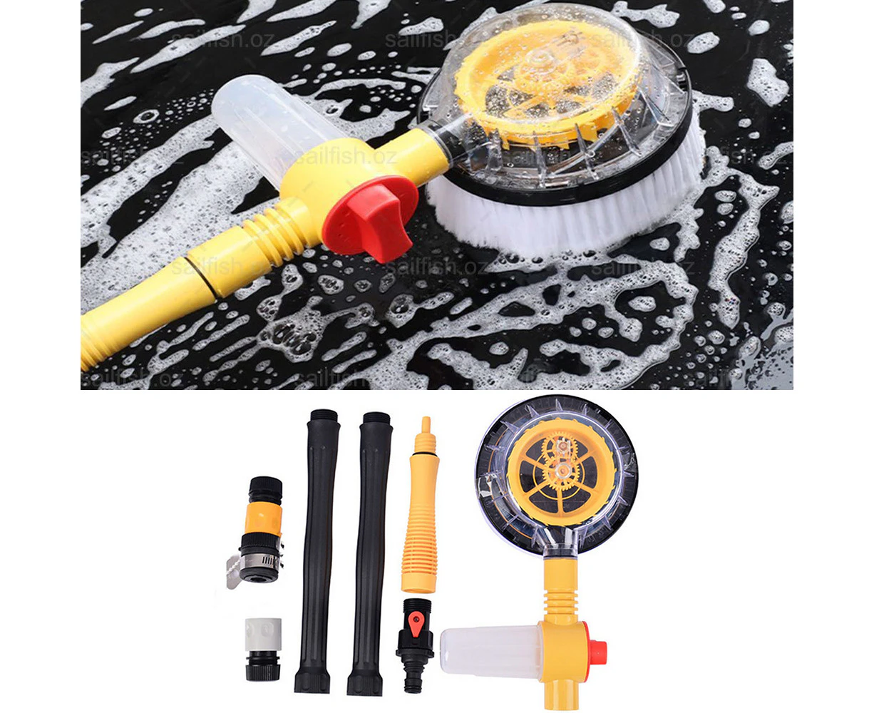 Car Rotating Washer Pole Wash Brush Vehicle Care Cleaning Cleaner Hose Tool Set