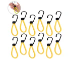 12/20pcs 15cm Bungee Cord Hooks Anti-Rust Paint Spiral Wire Hooks with Separable Reflective-Yellow