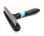 Undercoat rake for Dogs, Cats, matted, Short ,Long Hair Coats - Brush for Shedding, Double Row Stainless Steel pins - Reduce Shedding by 90%