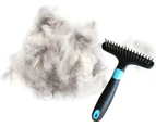 Undercoat rake for Dogs, Cats, matted, Short ,Long Hair Coats - Brush for Shedding, Double Row Stainless Steel pins - Reduce Shedding by 90%