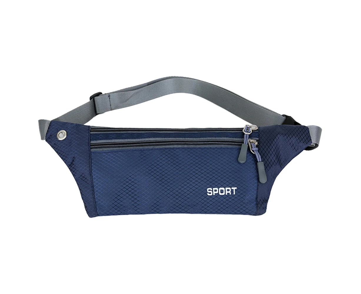 qyu Unisex Outdoor Running Sports Mobile Phone Waist Bag Fanny Pack Storage PouchNavy Blue