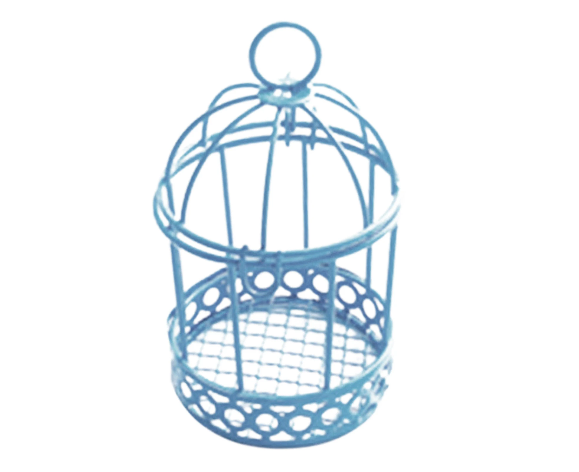 Sunshine Decorative Bird Cage Durable Wear Resistant Iron Wedding Garden Decor Candle Box for Party-Blue