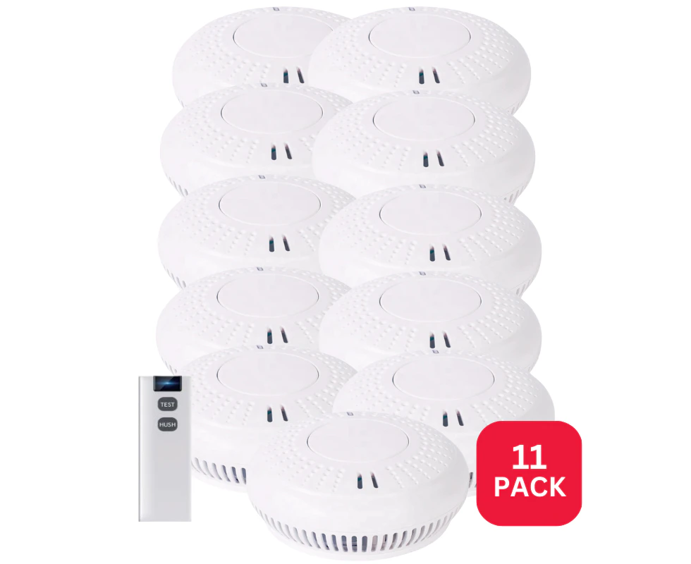 Wireless Interconnected Photoelectric Smoke Alarm 11 Pack