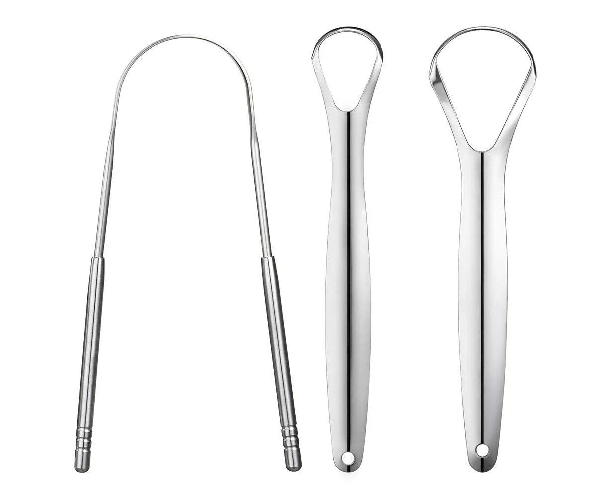 3 Pcs Tongue Scraper, Metal Tongue Scrapers For Adults Kids,Tongue Scraper and Tongue Cleaner Metal Stainless Steel