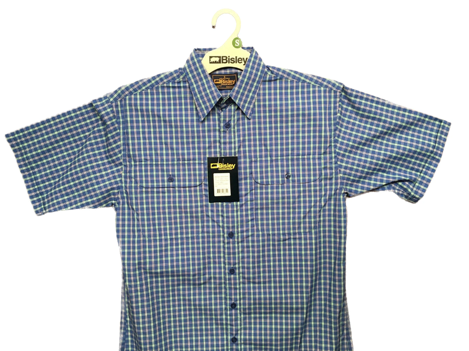 BISLEY SHORT SLEEVE SHIRT Everyday Casual Business Work Cotton Blend Check - BS2573_CAMO (AMO)