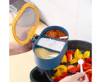 3 Grids Seasoning Container Water Proof Multi-function PP Plastic Transparent Lid Convenient Spice Jar for Kitchen - Blue