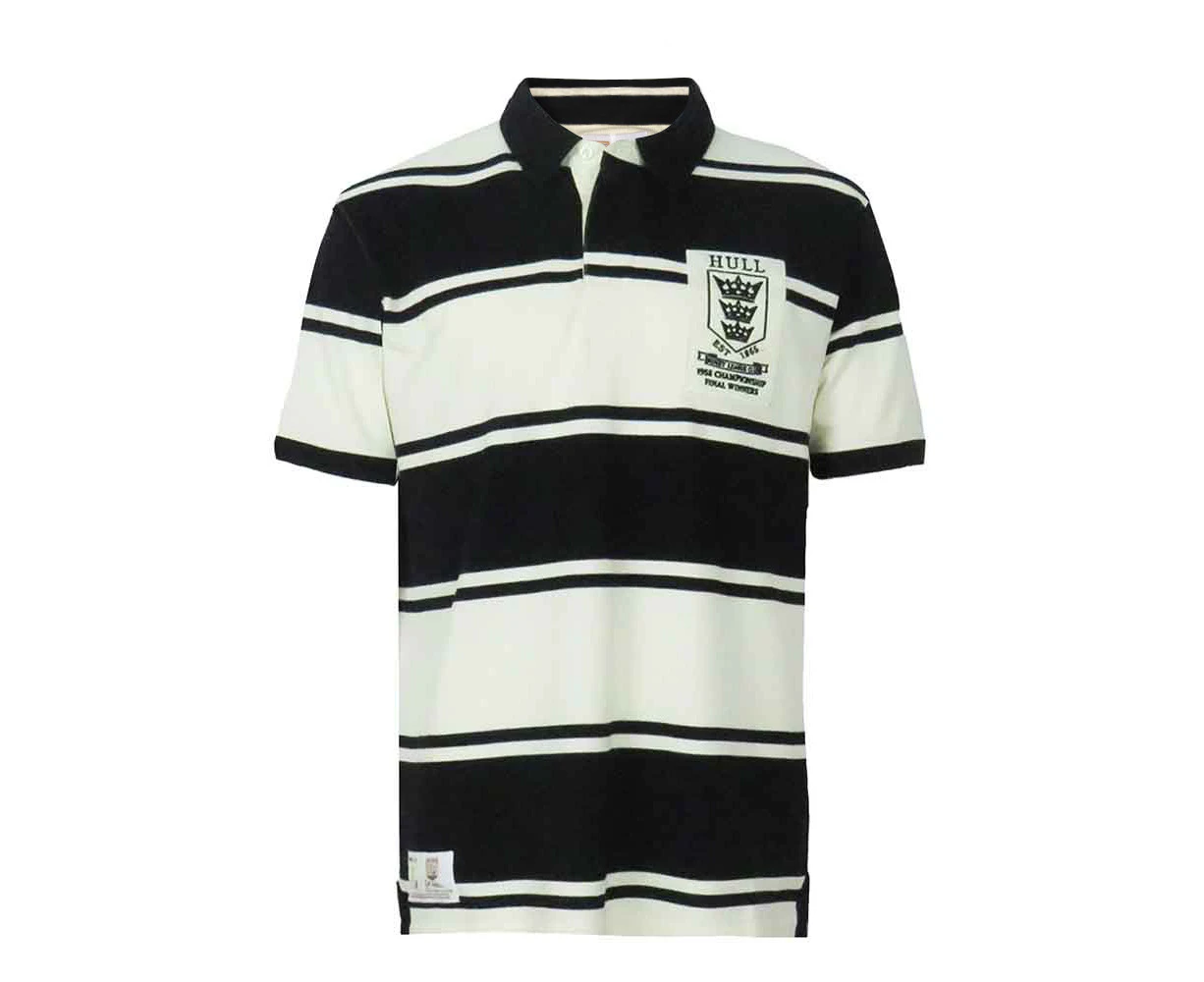 Hull FC Rugby League Shirt Polo 1958 - Black/ECRU