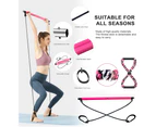 Pilates Bar Kit With Resistance Band, Portable Resistance Band And Pilates Exercise Stick Pilates Stick Regular