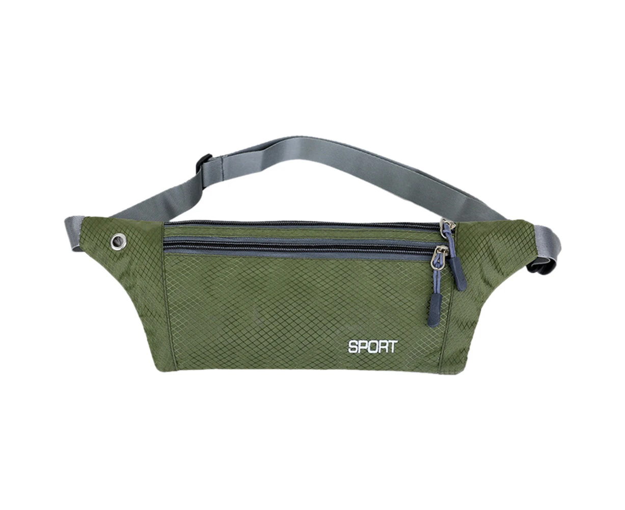 qyu Unisex Outdoor Running Sports Mobile Phone Waist Bag Fanny Pack Storage PouchDark Green