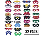 32pcs kids superhero masks party gifts felt and stretch, superhero party masks kids masquerade cosplay eye mask