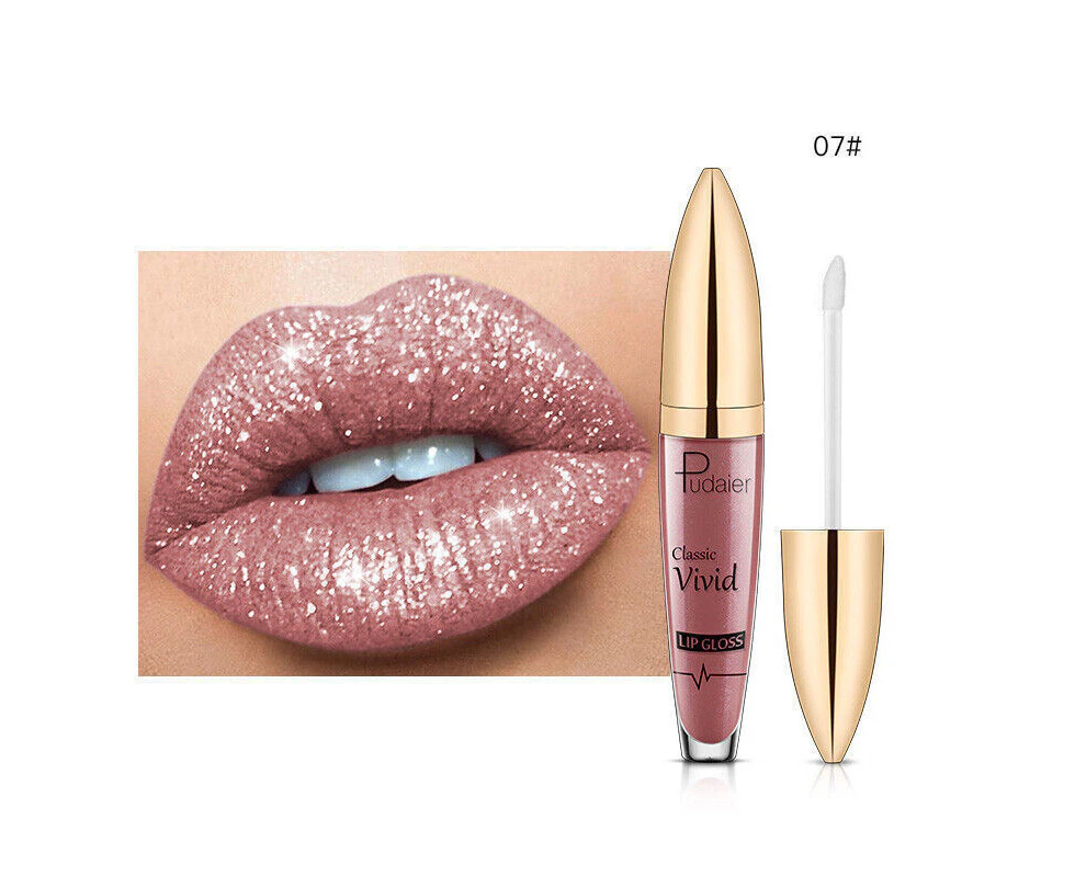 Pudaier Diamond Glitter Liquid Lipstick Long Lasting Matte Velvet Lip Gloss - G