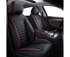 3PCS Front Car Seat Covers for Mazda Leather Cushions Protector Interior Parts Black with Red Line