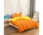 Solid Soft Doona Duvet Quilt Cover Bed Set Double Queen King Size Pillow Case - Orange and Yellow
