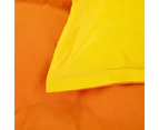 Solid Soft Doona Duvet Quilt Cover Bed Set Double Queen King Size Pillow Case - Orange and Yellow