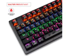 RGB Mechanical Gaming Keyboard,LED Rainbow Backlit,Blue Mechanical Switches USB Wired Computer Keyboard with For Multi-Device