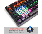 RGB Mechanical Gaming Keyboard,LED Rainbow Backlit,Blue Mechanical Switches USB Wired Computer Keyboard with For Multi-Device