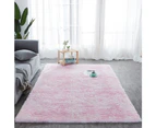 Oval fluffy ultra soft bedroom carpet Plush plush carpet tie-dyed light powder 50*160