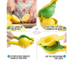 Premium Quality Metal Lemon Lime Squeezer - Manual Citrus Press Juicer (Aspen Gold and Princess Blue)