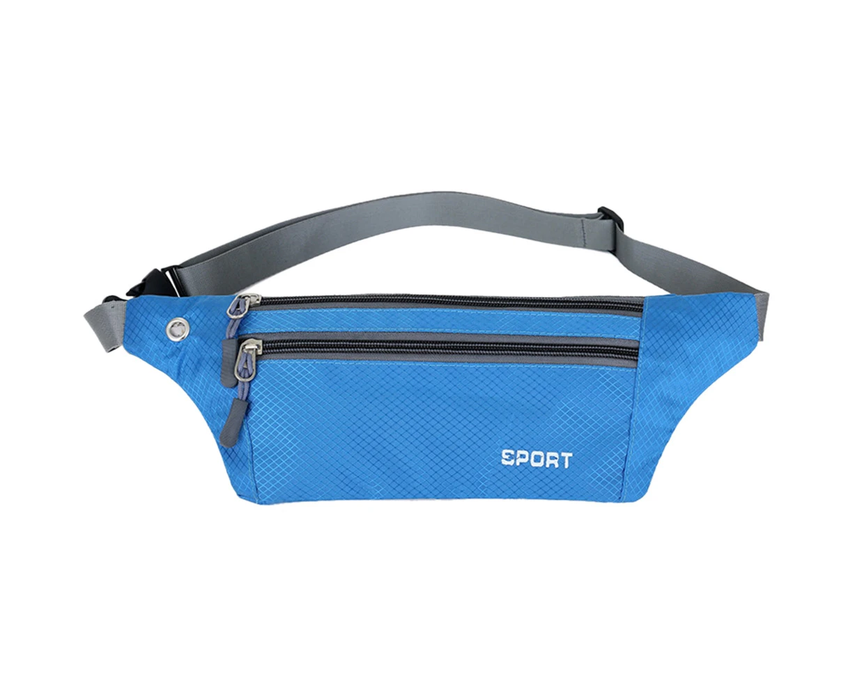 qyu Unisex Outdoor Running Sports Mobile Phone Waist Bag Fanny Pack Storage PouchSky Blue