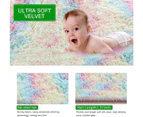 Fluffy Area Rugs, 100cm*160cm Rainbow Carpet, Ultra Soft Indoor Modern Plush Carpets for Living Room Bedroom Kids Room Nursery Home Decor