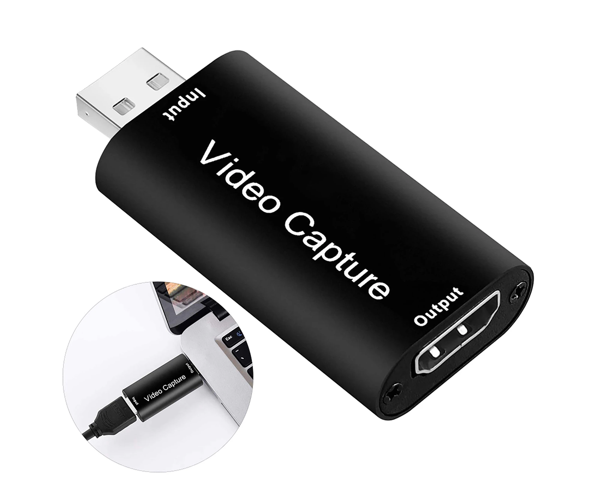 Audio Video Capture Card HDMI-compatible to USB 1080P USB2.0 High Clarity Live Streaming Recorder Box