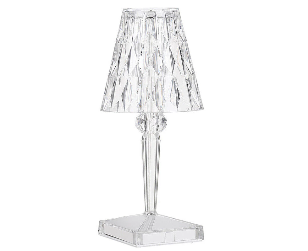 Table Lamp Dimmable LED Crystal USB Rechargeable Night Light Cordless Switch