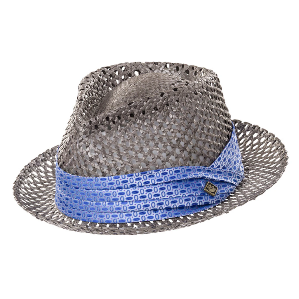 Goorin Brothers Straw Hat Fully Ventilated Trilby Sombrero Sun Summer Fedora Protection - Grey