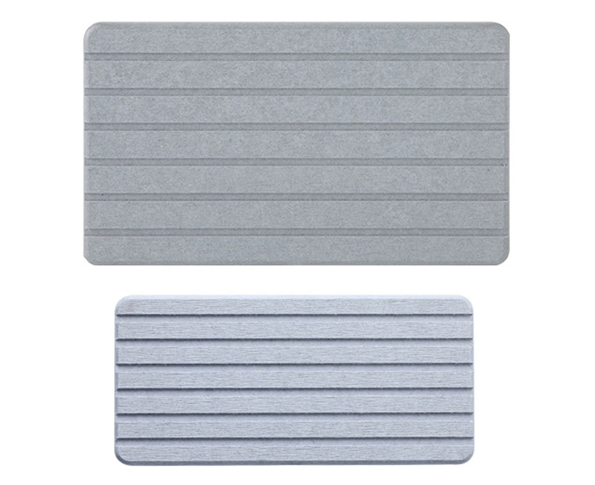 Dish Drying Mats for Kitchen Counter, Diatomaceous Earth Mat, Water-Absorbent Heat-Resistant Non-Slip Diatomite Mat -grey