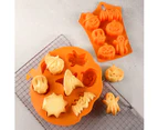 2PCS Silicone Halloween Ghost Pumpkin Baking Mold Set Non-Stick Chocolate Jelly Fondant Cake Baking mold for Party Gift Handmade Soap Molds with Shape of