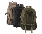 Men Canvas Backpack School Rucksack Vintage Satchel Shoulder Travel Laptop Bag - Black