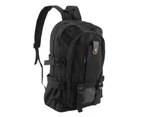 Men Canvas Backpack School Rucksack Vintage Satchel Shoulder Travel Laptop Bag - Black