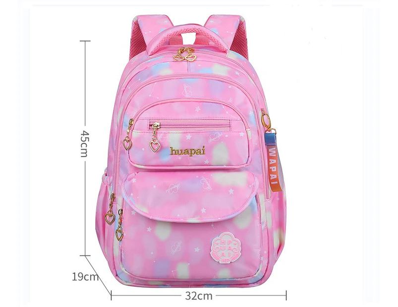 Primary Schoolbag Girls Waterproof Children's School Bag Backpack--Pink