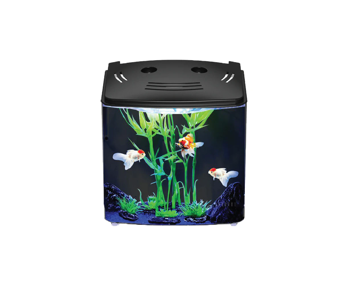 SUNSUN Small Black Desktop 5L Acrylic Ecological Fish tank with LED light and Filter