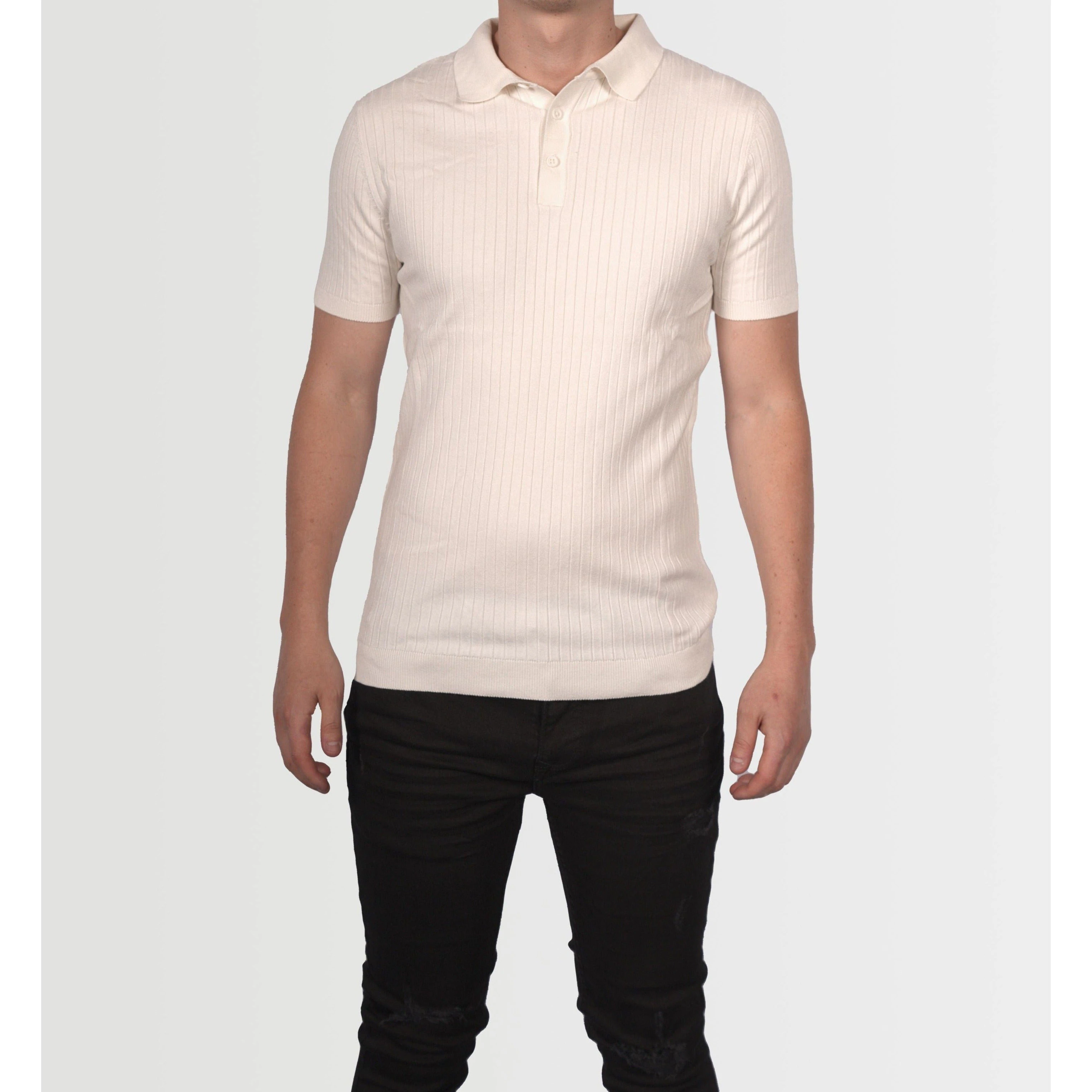 Topman Men's White Short Sleeve Knit Shirt