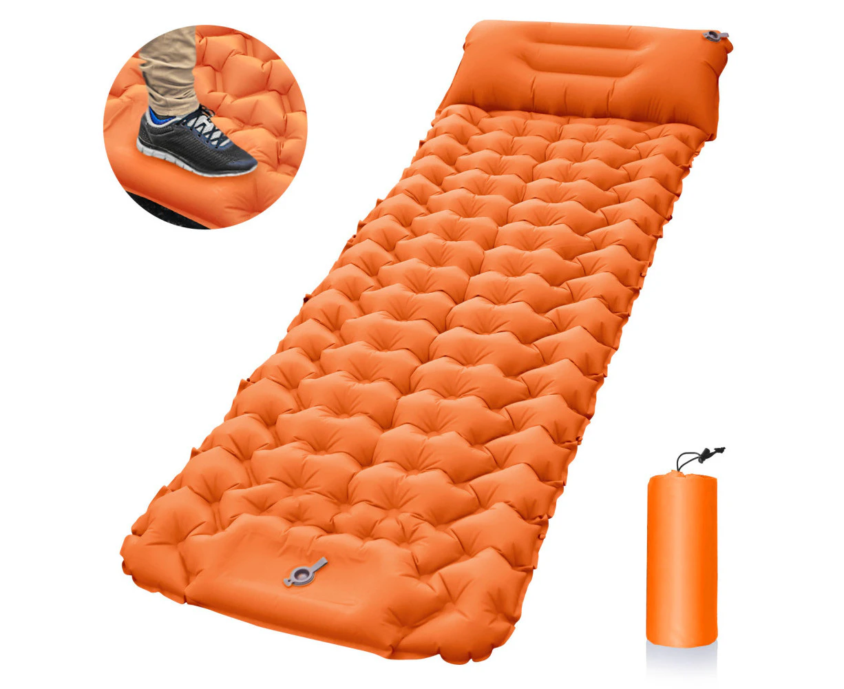 Self-Inflating Sleeping Mat,1 Piece Camping Air Mattress,Color Orange